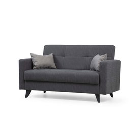 Atelier Del Sofa Polya - Sofá cama de 2 plazas Gris oscuro